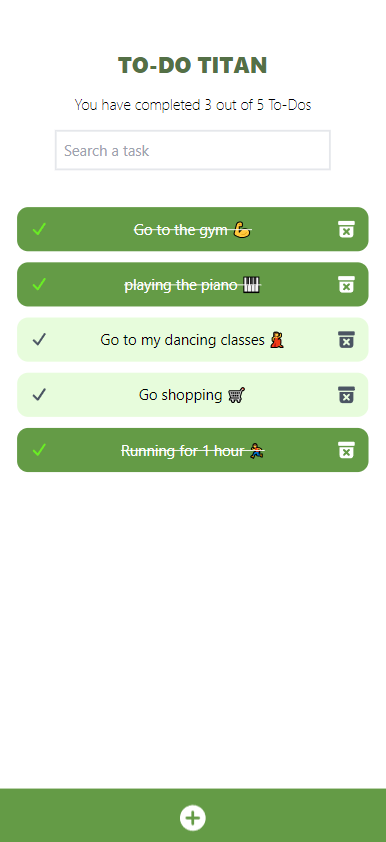 An image of the homepage To-Do Titan